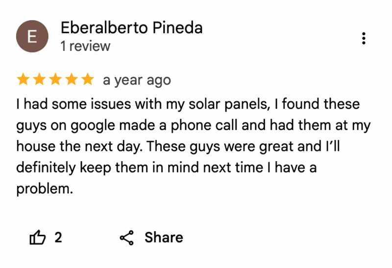 MAG Electric Google review screenshot 3 - 5 star electrician Santa Maria CA