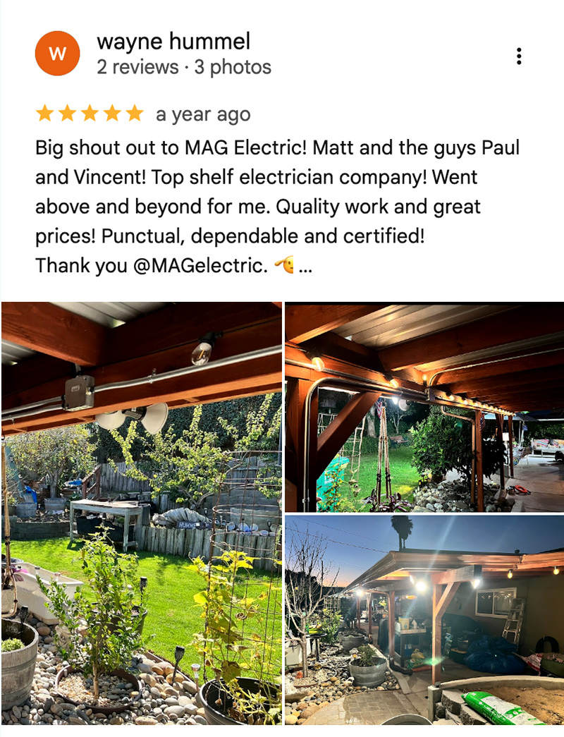 MAG Electric Google review screenshot 7 - 5 star electrician Santa Maria CA