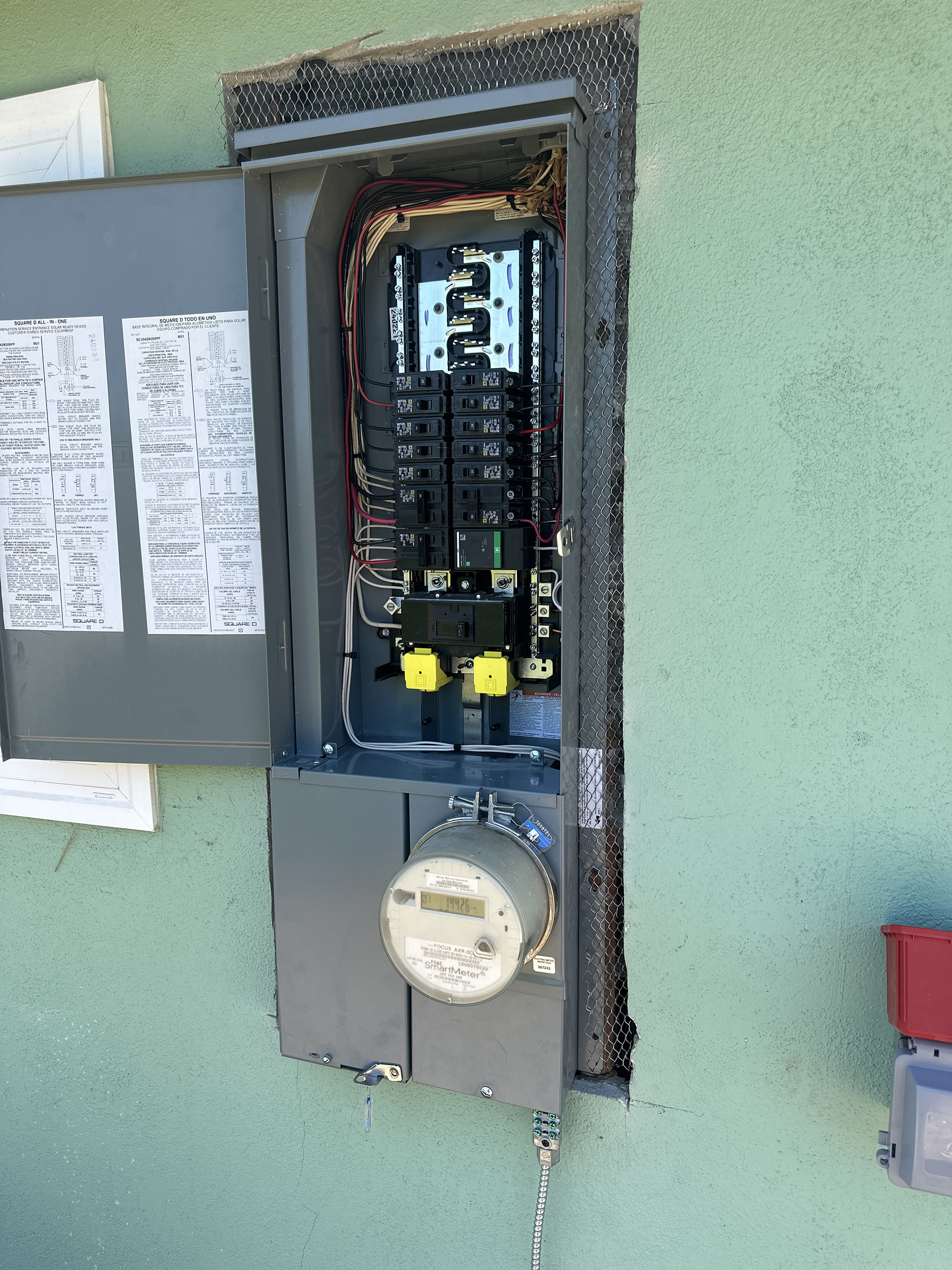 Square-D all-in-one solar meter main panel installation Santa Maria CA 93455 MAG Electric